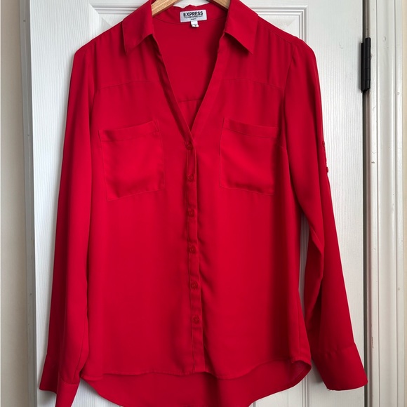 Express Tops - Express Women's Red Portfolio Blouse [M]